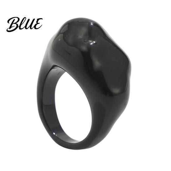Retro Ring Jelly Texture Finger Ring Transparent Resin Round Layered