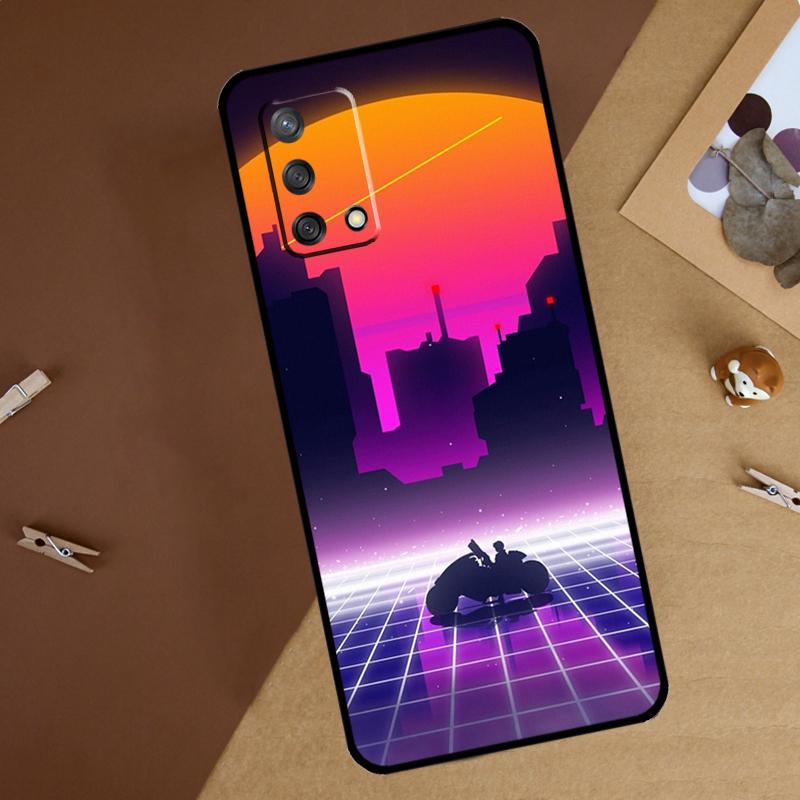 Synthwave 80's Retro Neon Vaporwave For Oppo A60 A40 A80 A74 A94 A54 A18 A38 A58 A78 A98 A16 A76 A96 A15 A57S A17 A77 Phone Case