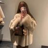 Winter Faux Mink Fur Jacket Women Loose Fit Elegant Style Outerwear Coat