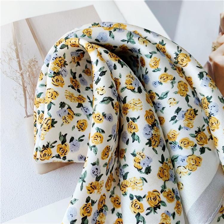 53*53 см квадратный шелковый шарф женский модный принт маленький шейный платок офисный — фото 11