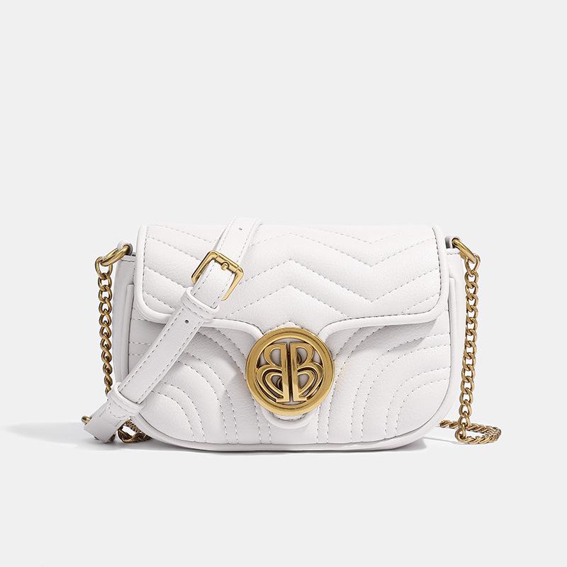 

Rhombus embroidery thread chain bag mobile phone bag niche design shoulder crossbody mini bag 20*6.5*13 белый