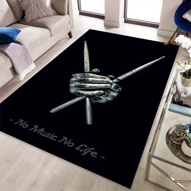 Drum set design non-slip polyester carpet, durable crystal velvet music theme carpet chair cushion suitable for life