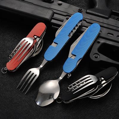 Multifunktionale faltbare abnehmbare Kombinations-Kleinküche Outdoor-Wandern Reisebesteck Multi-Öffner Aluminiumgriff Obstmesser
