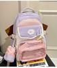 School bag 2025 high value contrasting colors large capacity dopamine middle and high school student school bag versatile cute sweet backpack