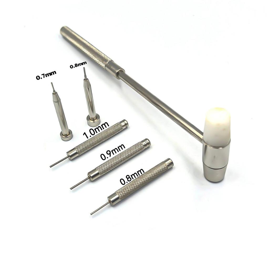 

Watch Repair Tool Kit,Watch Band Removal Tool Set with 0.7-1.0mm Spring Bar Removal Pins and Small Rubber Hammer Maintenance Kit