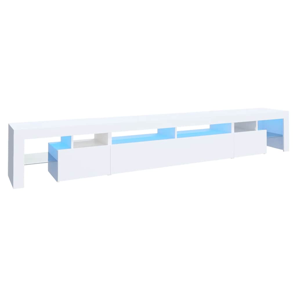 Vidaxl Szafka Pod Tv Z Oświetleniem Led, Biała, 260X36,5X40 Cm