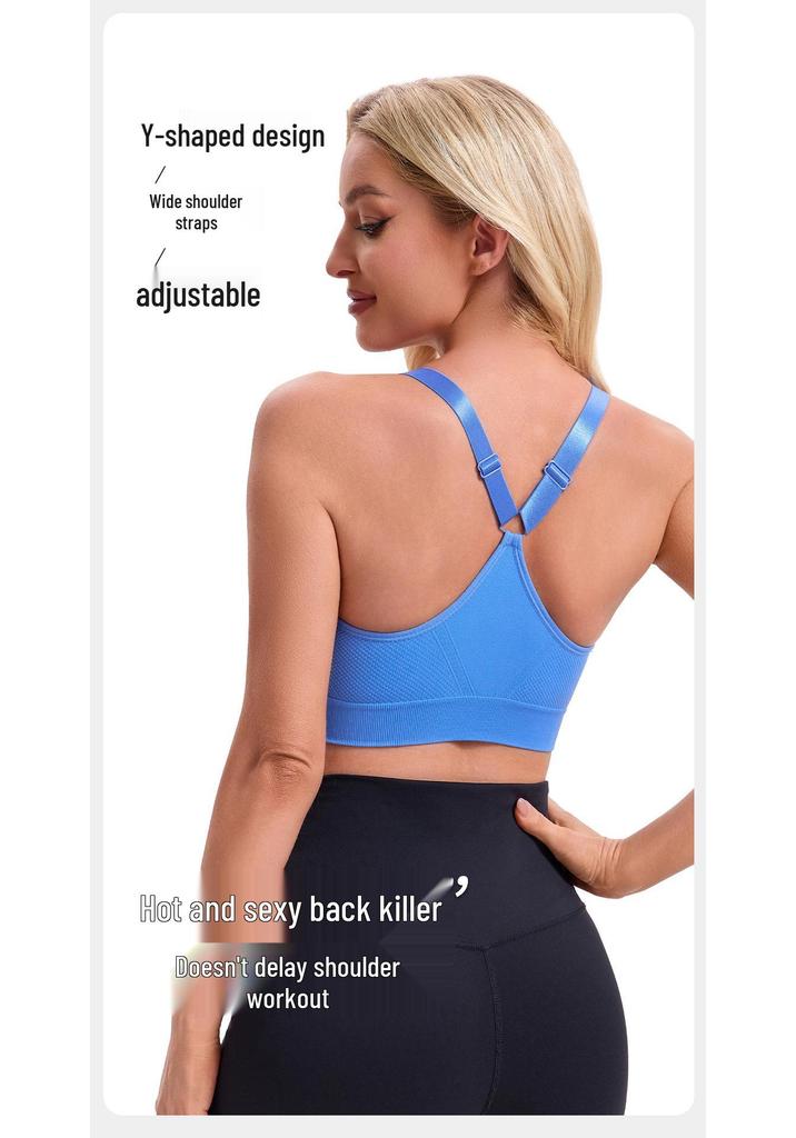 Women's Front Zip Sports Bra - Running, Yoga, Fitness Beautiful Back Design