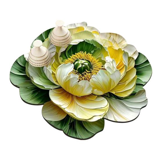 Yousheng 3D Dish Drying Mat Absorbent Kitchen Drying Mat Floral Reusable Washable Dish Drying Pad Non-slip Dish Rack Mats for Kitchen Counter