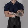 Men's Summer Knit Mesh Polo Shirt - Short Sleeve, Korean Style, Light Mature Design