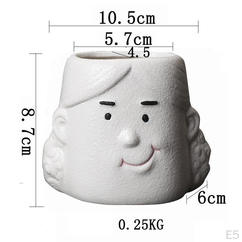 Ceramic Flower Pot Funny Cartoon Planter Artwork Modern Cute Plant Flowerpot for Balcony