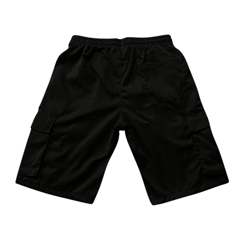 Mens Corduroy Shorts Relaxed Fit Knee Length Straight Leg Casual Shorts with Elastic Waistband and Side Pocket Design for Everyday Wear