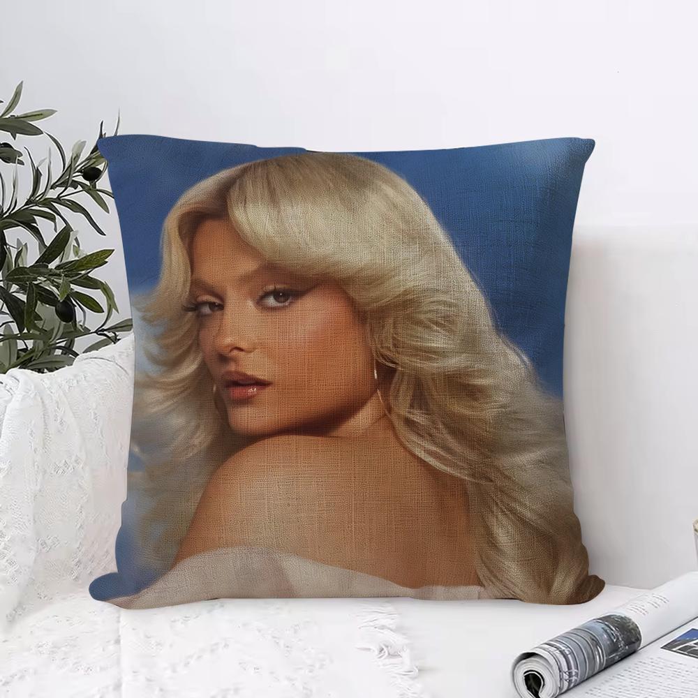 Bebe Rexha Cushion Cover Breathable Linen Pillow Cover Skin-Friendly Home Decor Pillowcase With Hidden Zipper