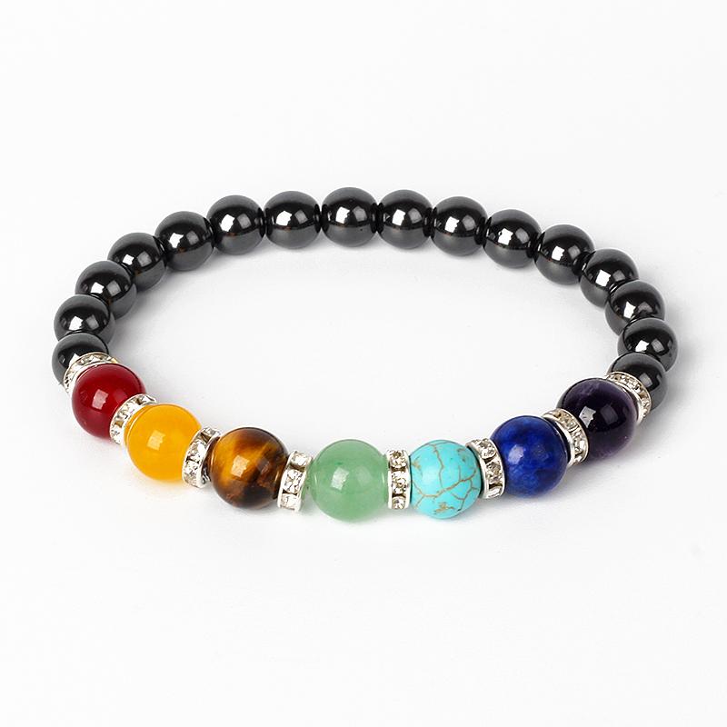 7 Chakra Diffuser Bracelets Men Women Natural Lava Stone Crystal Healing Anxiety Jewelry Mandala Yoga Meditation Bracelet Gift