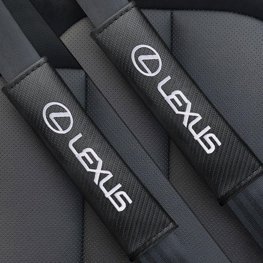 Interior Stickers 1/2Pcs Carbon Fiber Car Seat Belt Cover Shoulder Protect Case Interior Accessories For Lexus LS LC IS350 ES300