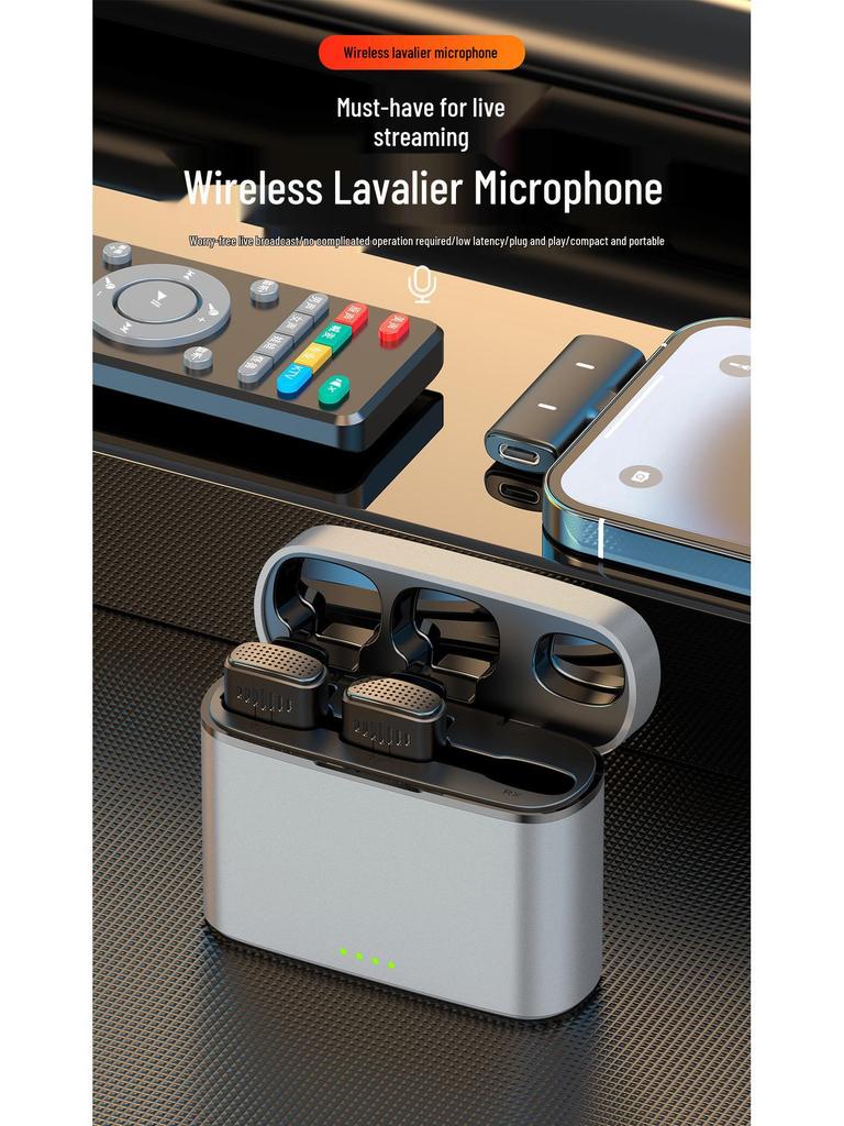 K10 Wireless Lavalier Microphone with Charging Case for Live Streaming and Audio Recording