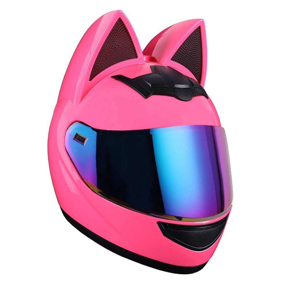 

HNJ Мотоциклетный шлем Casco Moto Шлем для бездорожья Съемные кошачьи ушки Четыре сезона Дышащий Мотокросс Мотоциклетный шлем Мужской Женский XL