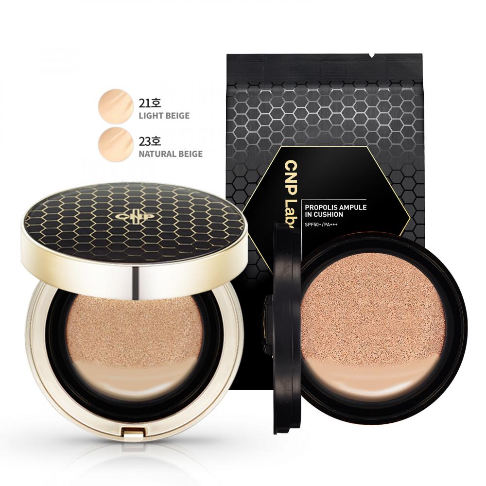 

CNP Propolis Ampoul Cushion Set 15g+15g Refill SPF50+ PA+++ Cushion Foundation With Propolis Extract Hydrating, High Coverage & Skin-Like Finish 23 Natural Beige