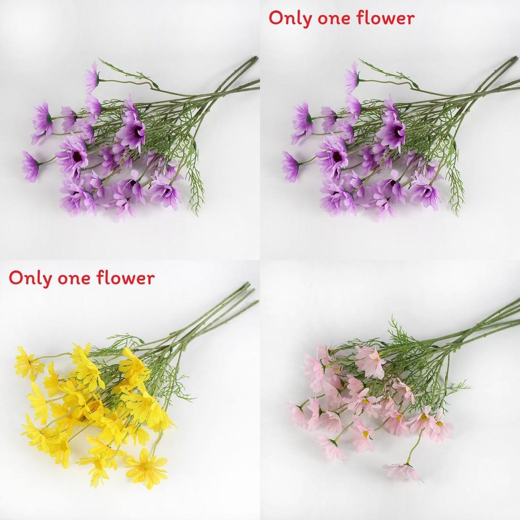 Plastic Flower Arrangements 5 Head Faux Symphyotrichum Novi Belgii For Wedding And Party Decoration