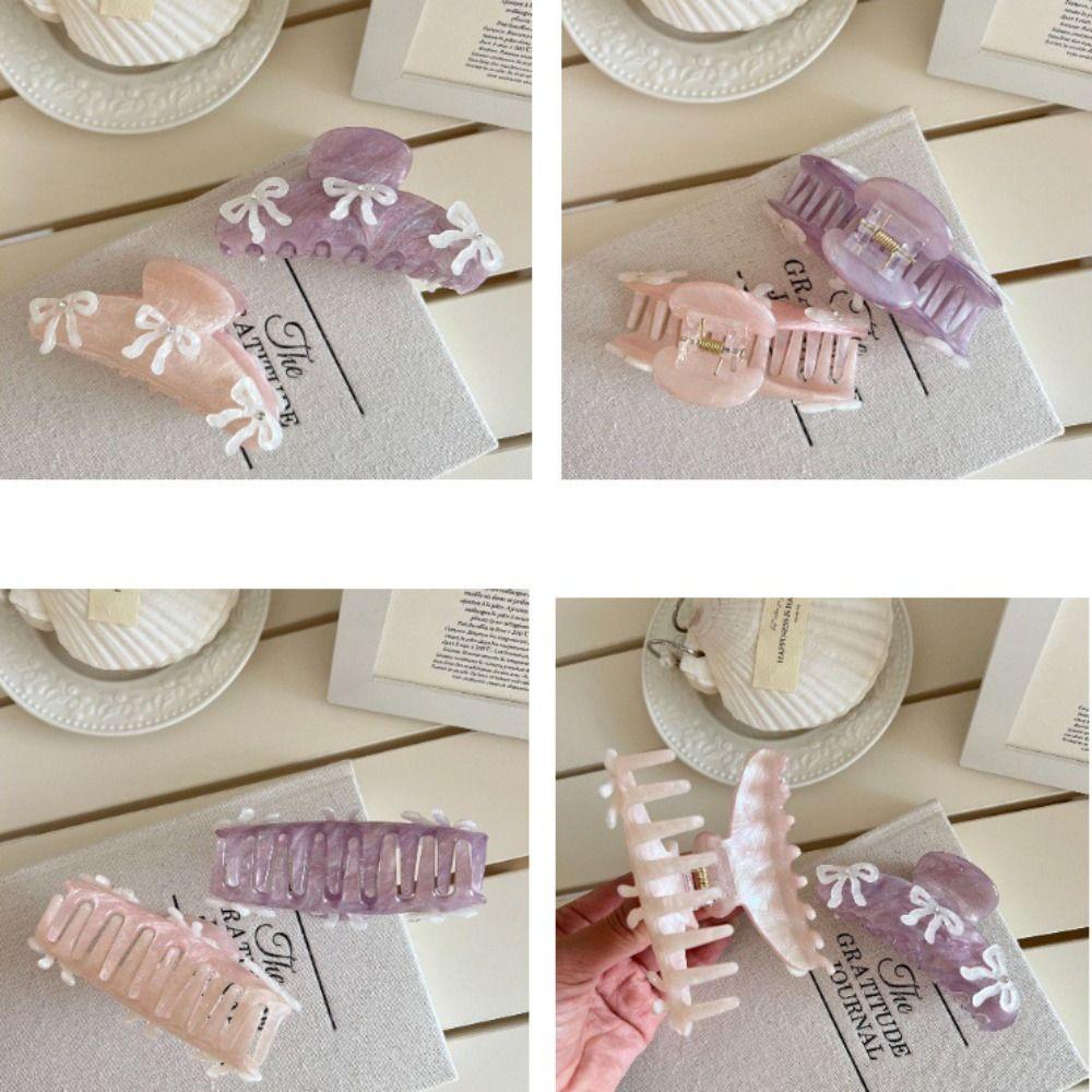 Barrette Bowknot Hair Clip Ballet Zircon Hairpin Personalized Acetic Acid Shark Clip  Streetwear