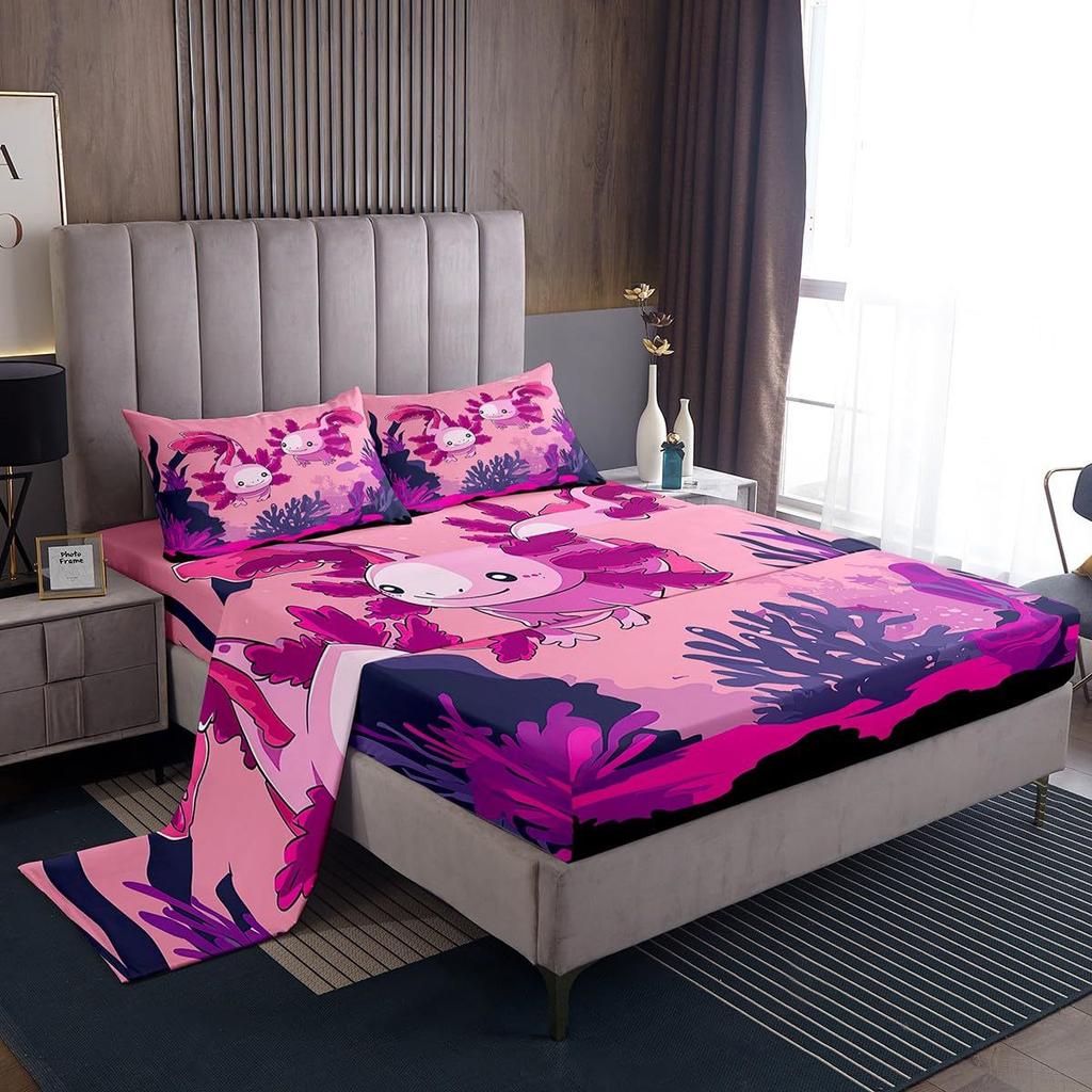 Ocean Animal Shark Pattern Bed Hat Four-Piece Bedding Set Bedroom Dormitory Bedding Decoration