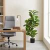Artificial Ficus Plant, 110 cm Tall with 90 Leaves & Pot for Living Room