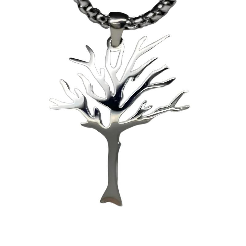 Silver High-quality Stainless Steel Tree of Life Pendant Necklace