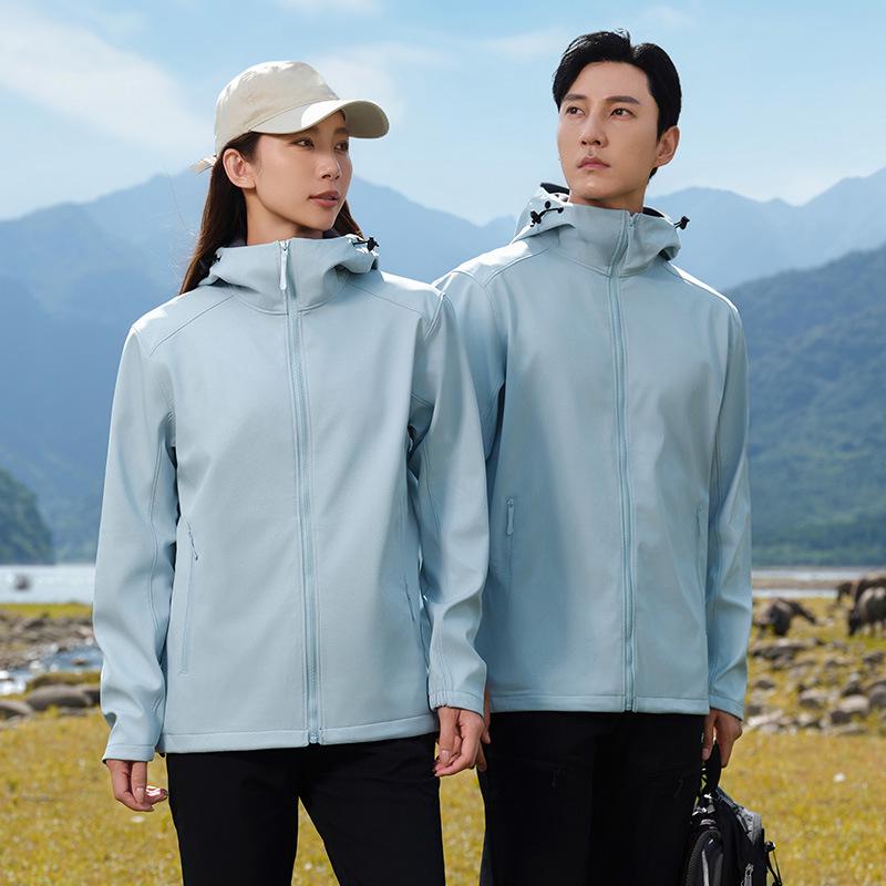 Custom Logo Windproof Softshell Jacket for Autumn/Winter - Warm Workwear for Groups & Couples