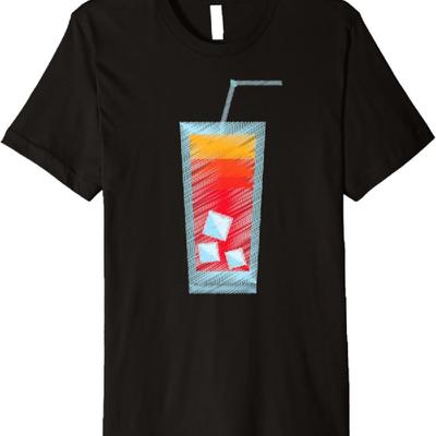 Distressed Refreshing Juice Cocktail With Ice Cubes Premium T-Shirt