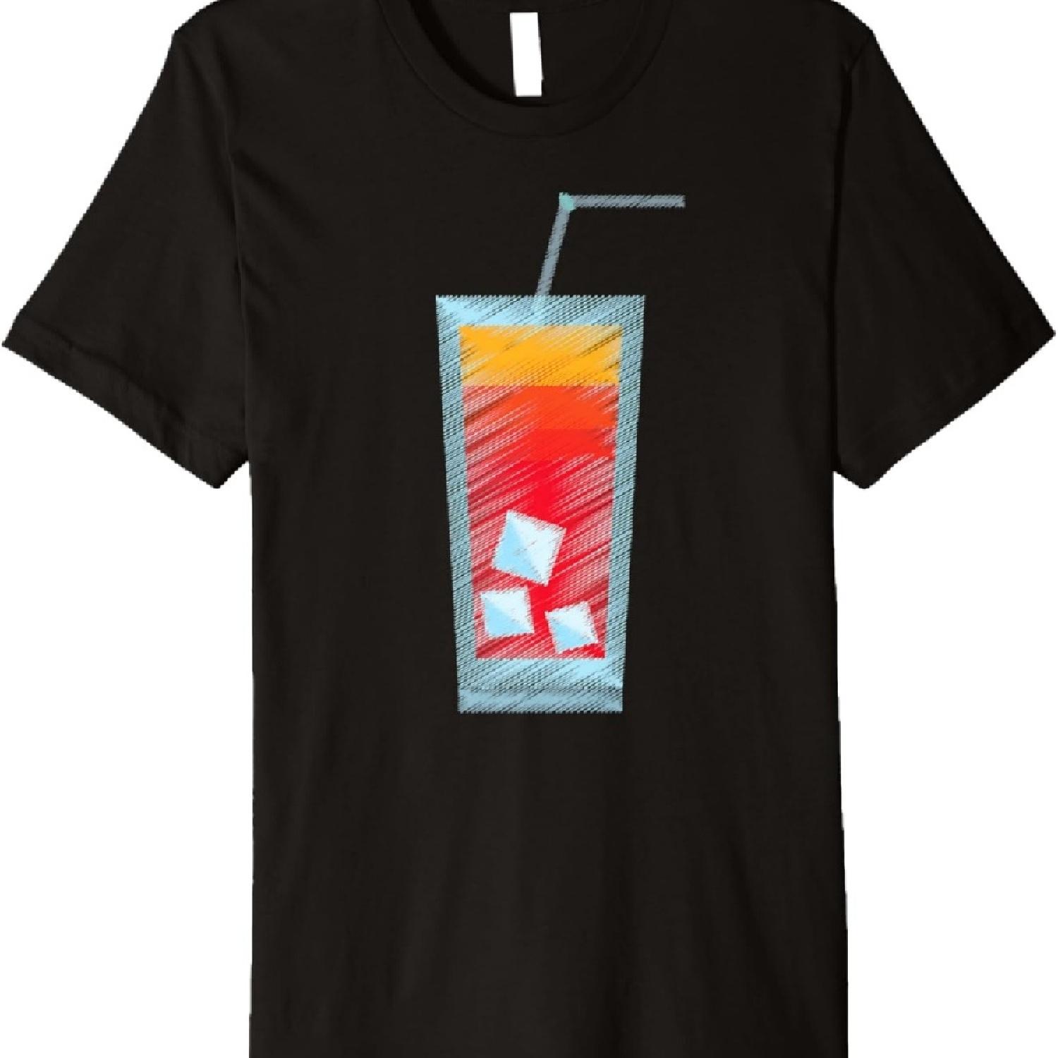 

Distressed Refreshing Juice Cocktail With Ice Cubes Premium T-Shirt XXXXXL чёрный