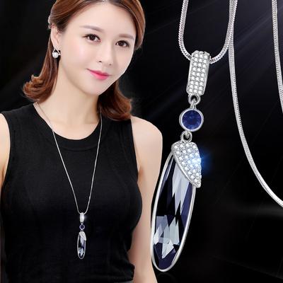 Crystal Sweater Chain, Necklace Fashion Pod Crystal Necklace Women's Jewelry Pendant Chain
