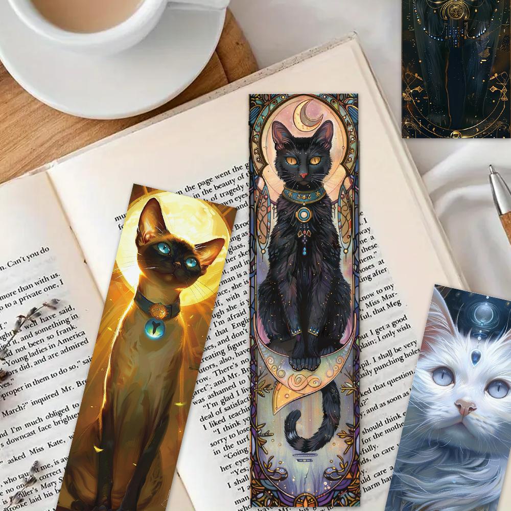32pcs. Retro Mysterious Cat Bookmark, suitable for back-to-school season, Christmas, Halloween, teachers, readers, and birthdays