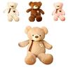 Adorable Silky Ribbon Teddy Bear Plush Toy For Girls Pp Cotton Stuffed Animal In Short Plush