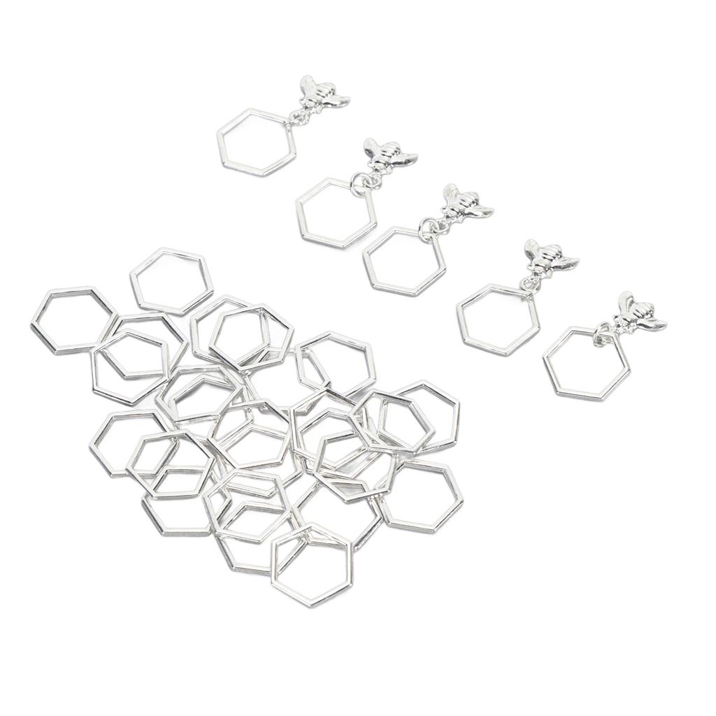 30Pcs Knitting Stitch Markers Metal Hex Crochet Markers for Weaving Crafts Fabric Clothing