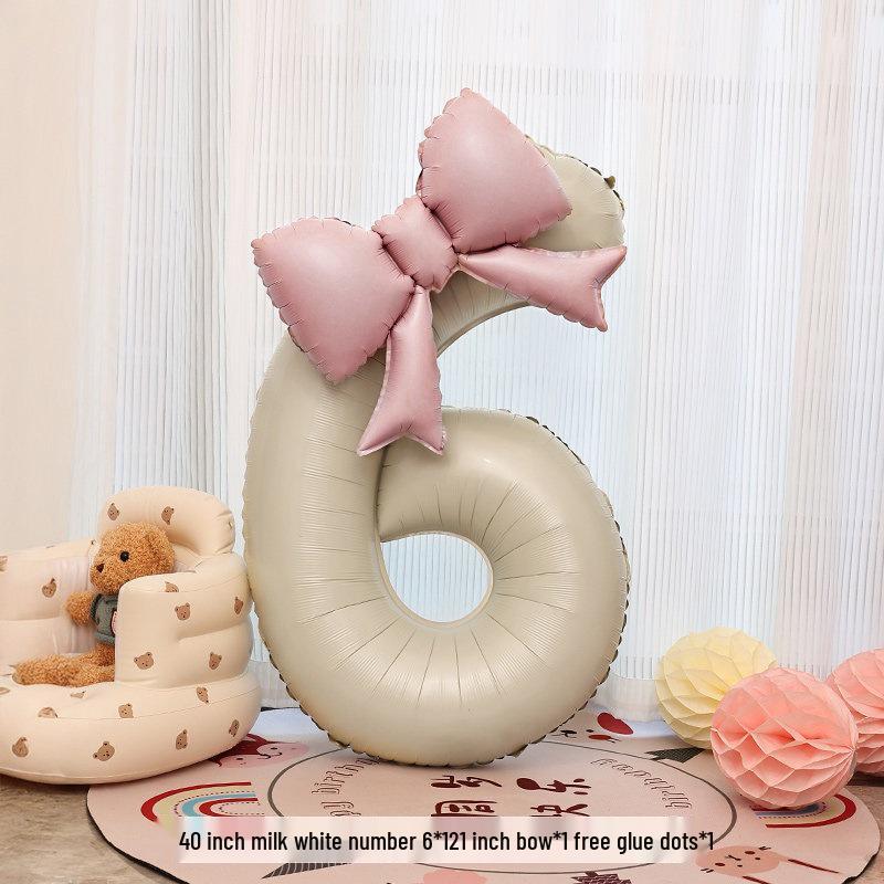 10. Geburtstag Rosa Schleife Ballon Requisiten für Mädchen Party Dekoration.