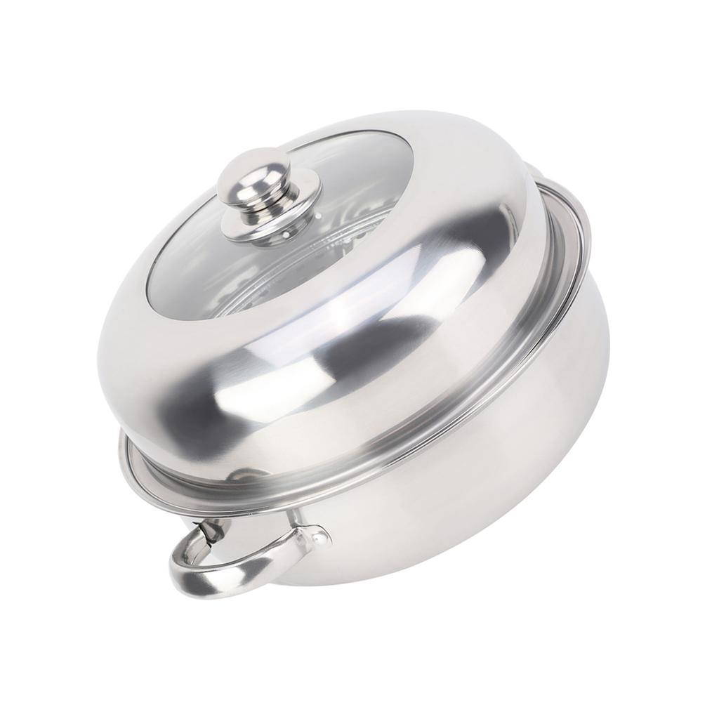 28CM Stainless Steel Single Layer Stockpot Hotpot Food Steamer Pot Cookware Household Cooking
