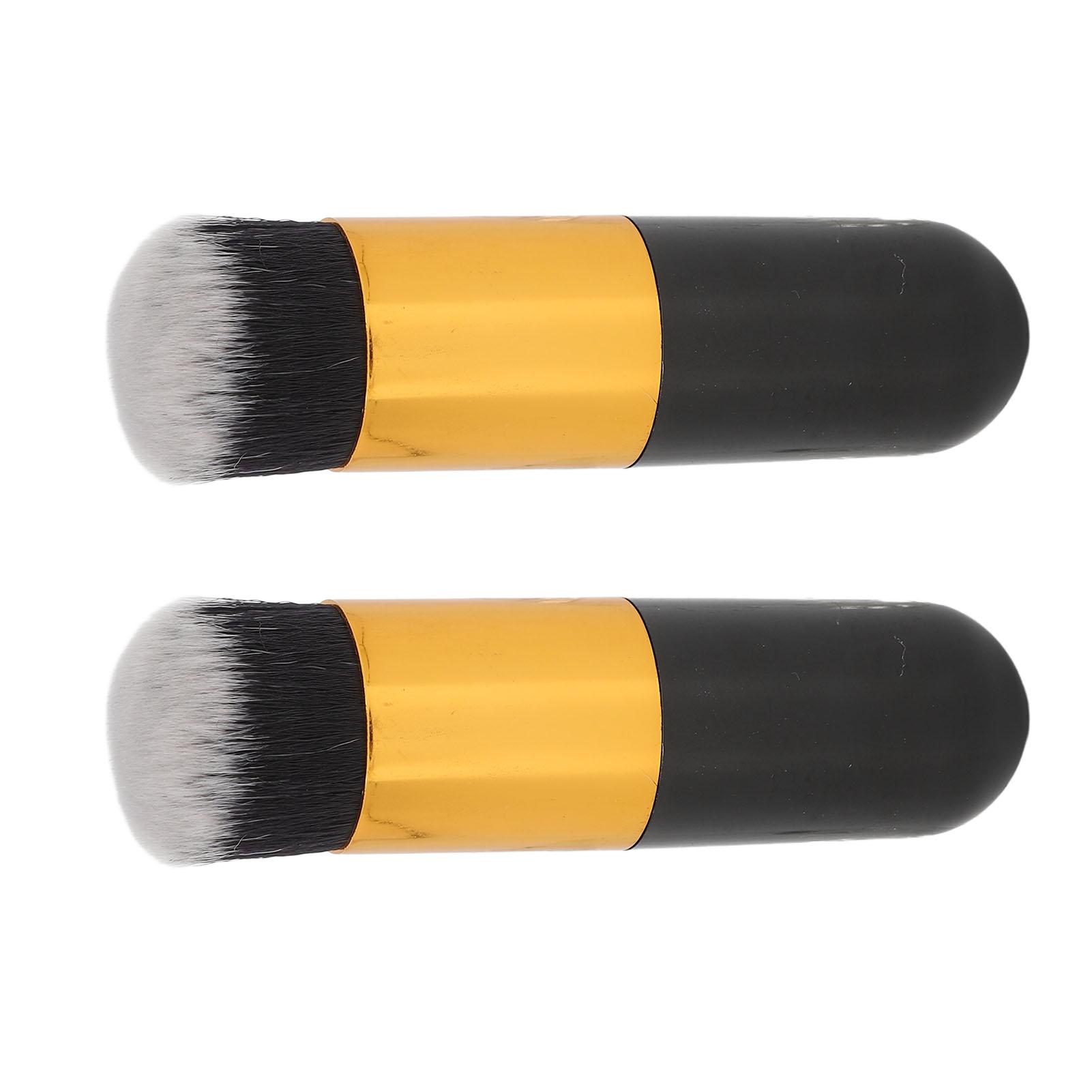 

2 шт. Пухлая кисть для макияжа Портативная Пушистая Мягкая Синтетическая Пухлая Косметическая Кисть Черно-Золотая