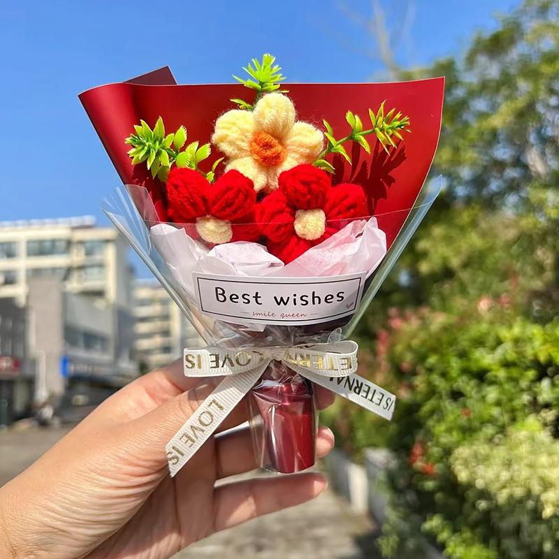 1PC Tejido Sorpresa Simulación Ramo Decoración Colores Ricos Belleza Flor de Seda Fiestas Bendición Atrezzo para Fotos