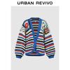 UR 2026 Autumn Women's Color Block Knit Cardigan