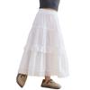 Girls' Fashionable Lace White Skirt For Summer, Long-style Children's Princess Cake Skirt