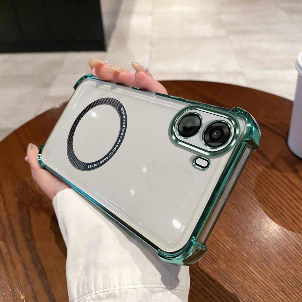 Case for OPPO A6x 4G/5G Clear Magnetic Casing Electroplated Lens Frame Phone Cover