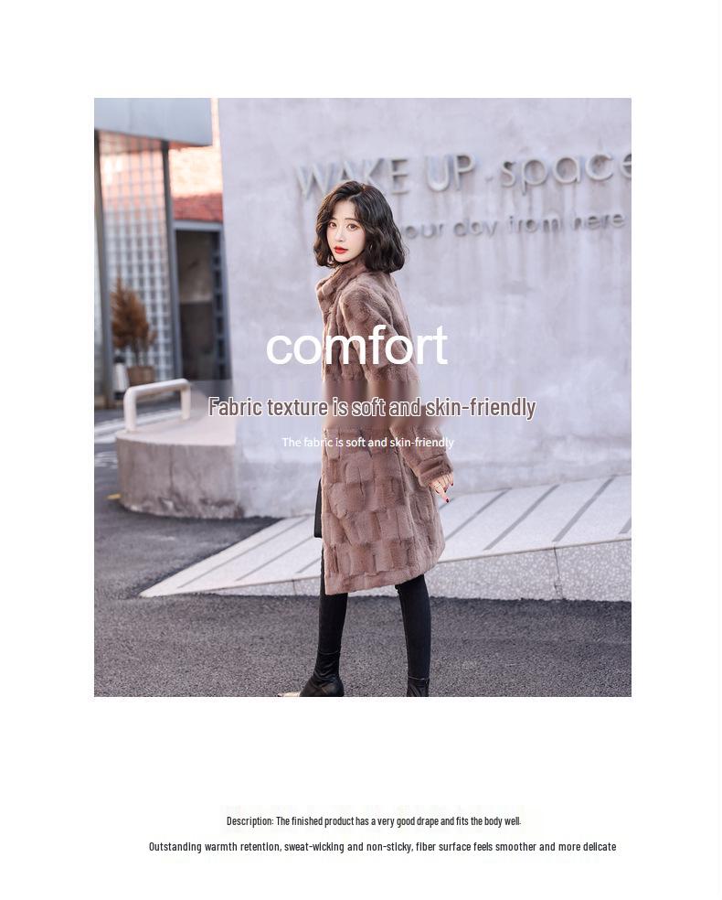 Haining Lang Nerzmantel für Damen - High-End Winterstil