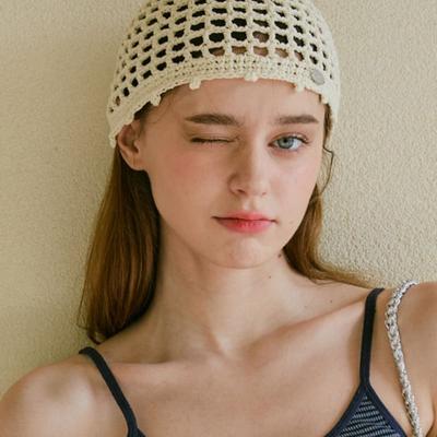 Slowslowly No.232 / Lily Punching Short Beanie _ Cream