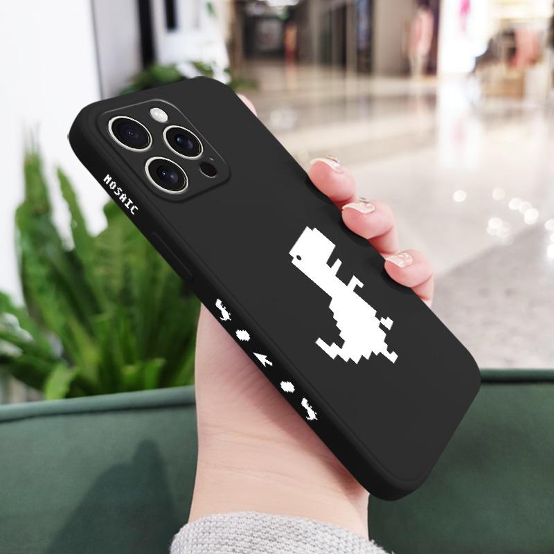 

Dumb Pixel Dragon Phone Case For iPhone 17 16 16e 15 14 13 Plus Pro Max Mini Silicone Cover iPhone 13 mini чорний