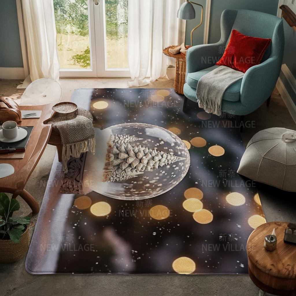 House Entrance Carpet Home Door Mat Living Room Bath Foot Bathroom Non-slip Water Absorption Rugs Bath Merry Christmas Winter