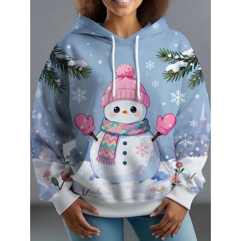Fashion Women's Hooded Sweater 3D Casual Color Printing Casual Long Sleeve Sweater