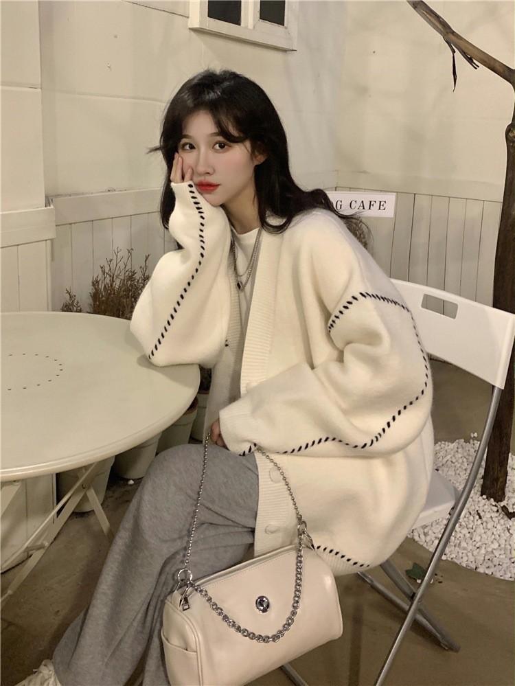 2025 Autumn and Winter New Lazy Style Fashionable Sweater Cardigan Jacket