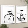 2pcs/set Vintage Bike Art Oil Painting Canvas with Wood Frame Draw Wall Decor Home Room Decorations