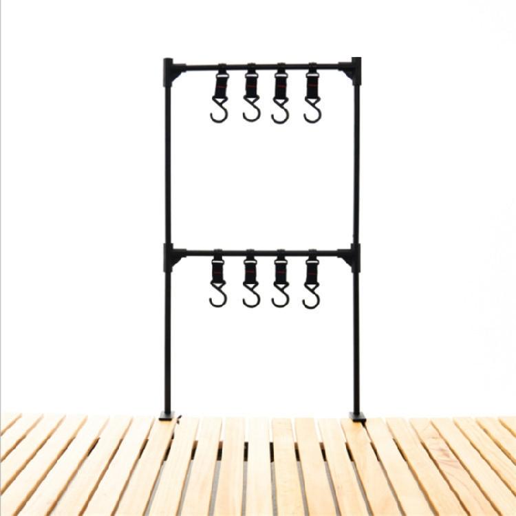 Multi-function Camping Cookware Stand Hanging Organizer with Hooks for Camping
