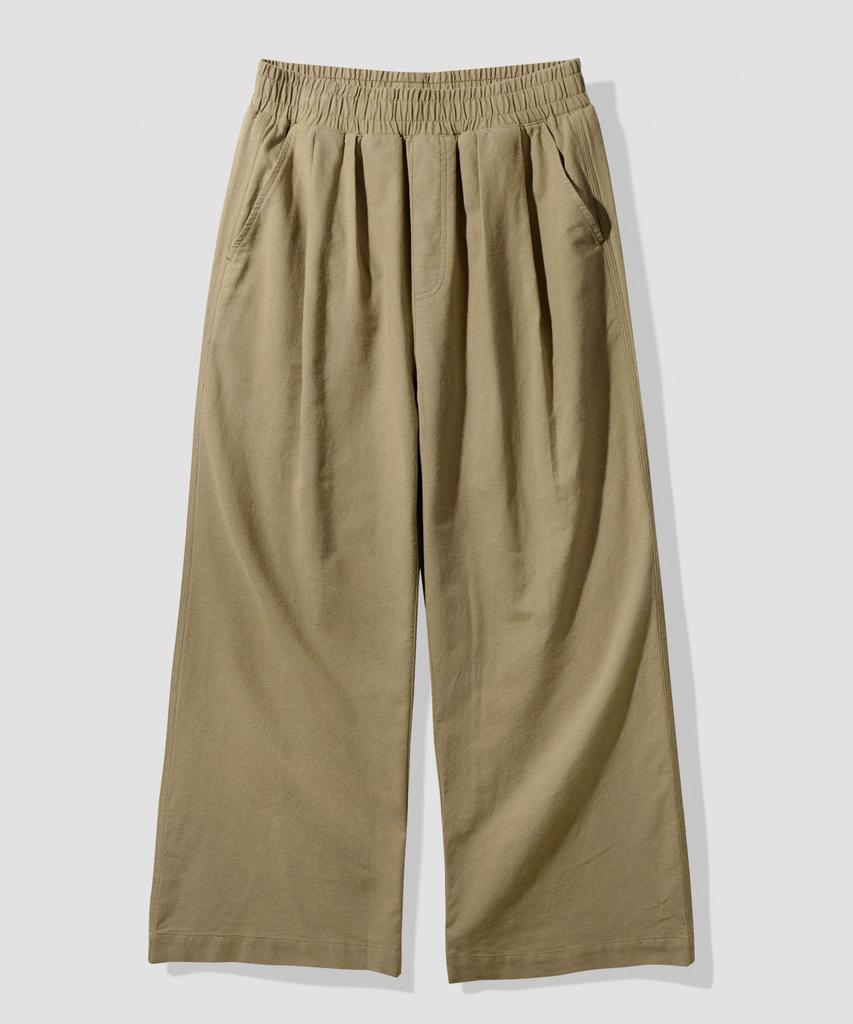 PERSTEP Cool Mix Linen-Like Flare Fit Long Pants Dark Beige Khlp4703