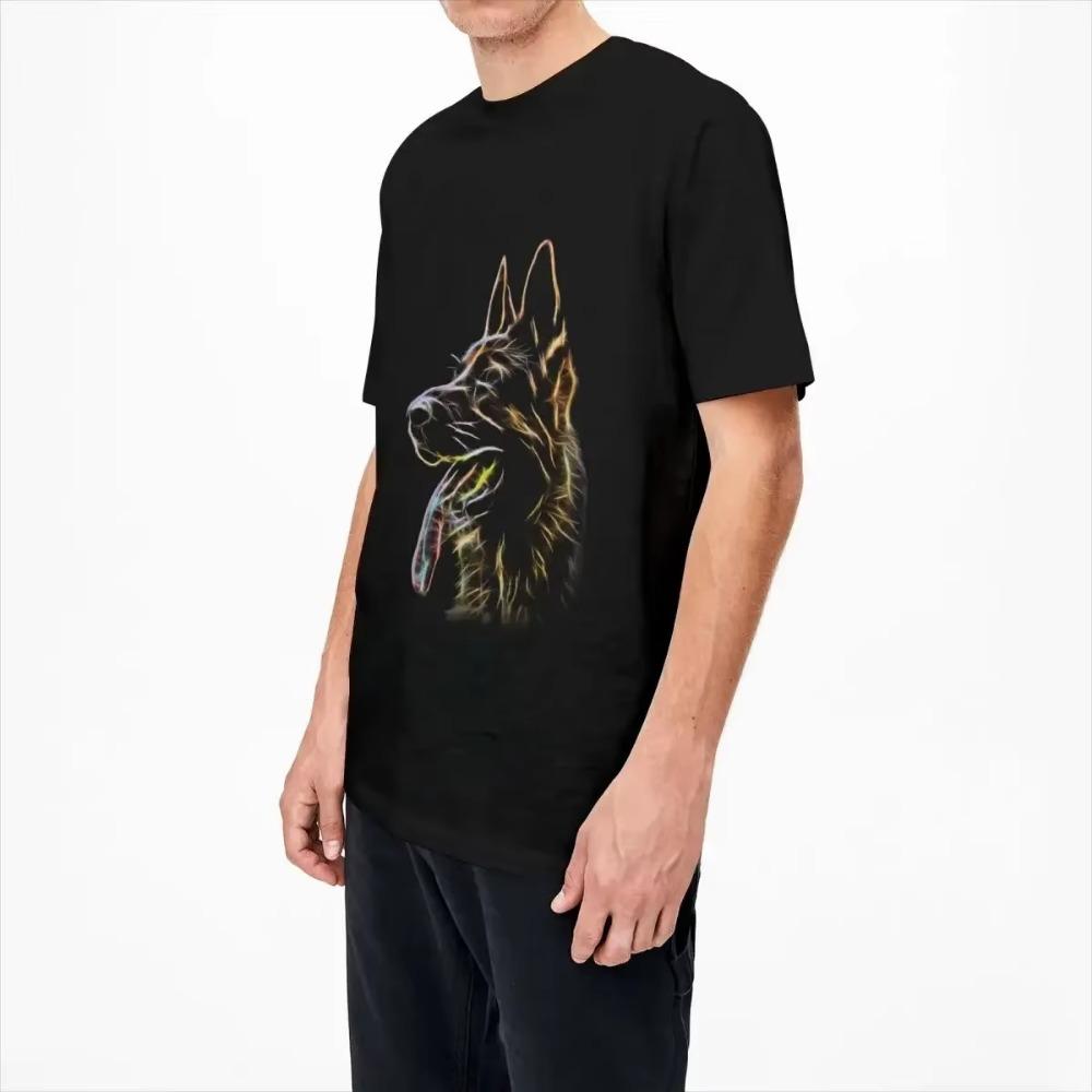 Crazy German Shepherd Dog T-Shirt Men Women's Round Collar Cotton Short Sleeve Tees Birthday Gift Clothes